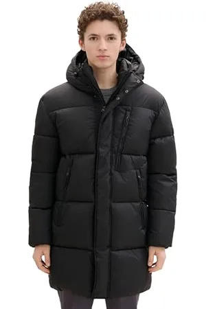 TOM TAILOR Herren 1044639 Puffer Winterparka mit Kapuze, 29999-Black, M
