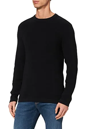 SELECTED Selected Homme White Mens Black L/S Knit