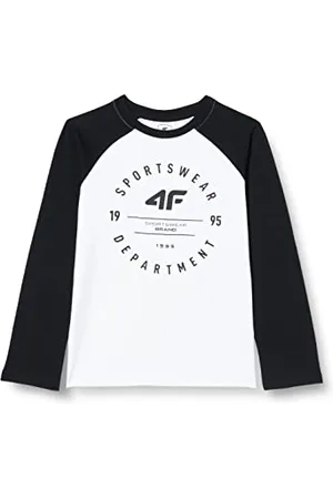 4F Jungen Longsleeve M058 Lange ÄRMEL, White
