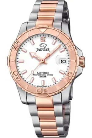 Jaguar Damenuhr Modell J871/1 aus der Kollektion Woman, Gehäuse 34 mm, Silber mit Stahl-Bronze-Armband