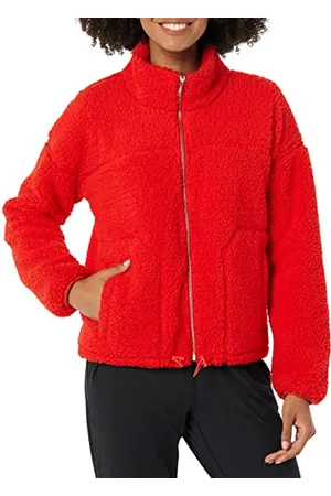 Amazon Damen Sherpa-Fleecejacke mit Langem Reißverschluss, , S
