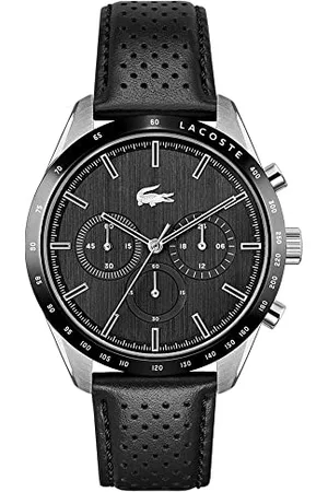 Lacoste Chronograph Quarz Uhr für Herren mit Schwarzes Lederarmband - 2011109