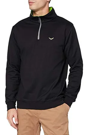 Trigema Herren Sweatshirt mit Kragen und Reißverschluss
