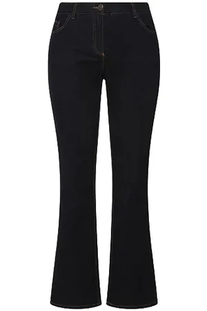 Ulla Popken Damen Jeans Marie, Bootcut, Komfortbund, 5-Pocket-Schnitt, , 24