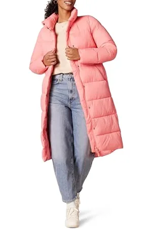 Amazon Damen Leichter, Langer Cocoon-Puffer-Wintermantel, Wasserabweisend, Durchgehender Reißverschluss, , XXL
