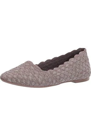 Skechers Damen Cleo-Honeycomb Geschlossene Ballerinas, Braun (Dark Taupe Flat Knit Dktp), 39.5 EU
