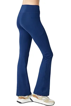 LOS OJOS Damen Bootcut Yogahose - Hohe Taille Workout Bootleg Yoga Leggings mit Bauchkontrolle