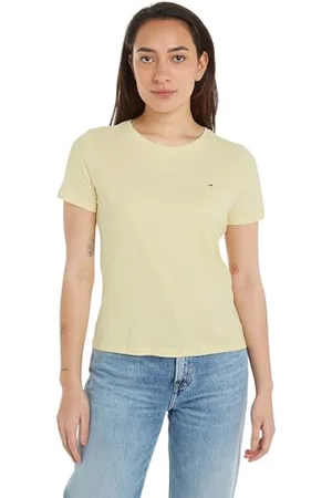 Tommy Hilfiger Damen T-Shirt Kurzarm TJW Soft Rundhalsausschnitt, (Lemon Zest), XXL
