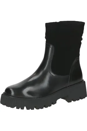 Caprice Damen Winterstiefel ohne Absatz aus Leder Gefüttert, Schwarz , 39 EU