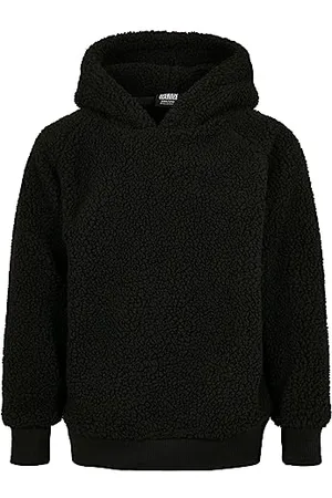 Urban classics Jungen UCK2404-Boys Sherpa Hoody Kapuzenpullover, Black, 122/128