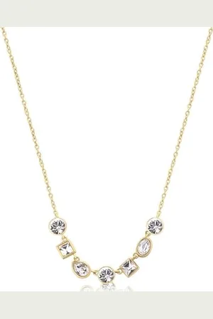Brosway Damen Halskette SYMPHONIA aus Edelstahl mit 14K-vergoldeter-PVD-Beschichtung, verziert mit Kristallen, Länge: 43 cm, BYM162