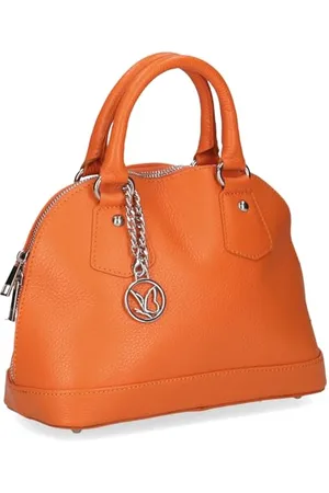 Caprice Damen Henkeltasche aus Leder mit Reißverschluss, Orange , 1