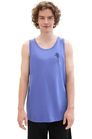 TOM TAILOR Herren Sommer Tanktop mit Palmen-Motiv, , S
