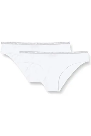 Emporio Armani Damen Bi-pack Brief Iconic Cotton Unterwäsche BI-PACK BRIEF, Weiß, M