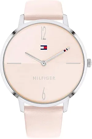 Tommy Hilfiger Analog Quarzuhr für Damen mit Pinkes Lederarmband - 1782378
