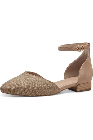 Jana Damen Ballerinas mit verstellbarem Riemen Vegan, (Jute Comb), 36 EU