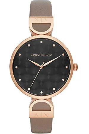 Diesel Damen Analog Quarz Uhr mit Leder Armband AX5329