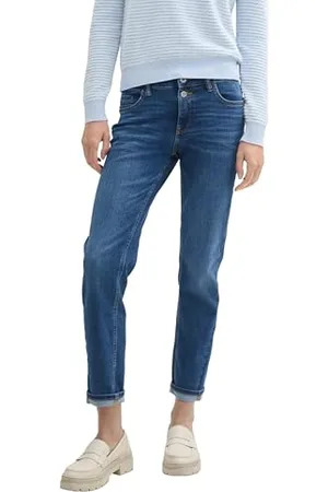 TOM TAILOR Damen Boyfriend Fit Jeans mit Stretch, , 27/30