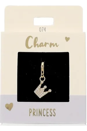 Depesche 11785-074 Charms Express yourself - Anhänger für Halsketten und Armband, Krone, vergoldet, als kleines Geschenk