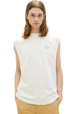 TOM TAILOR Herren 1036450 Relaxed Fit Tanktop, 12906-Wool White, M