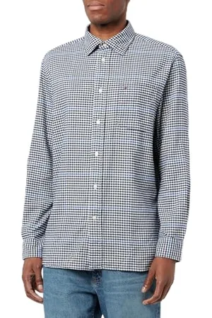Tommy Hilfiger Brushed Gingham Overcheck Shirt Bomberjacke Herren, Blau (Carbon Navy/Multi), XL