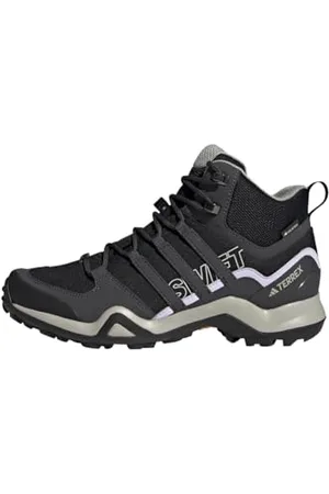 adidas Damen Terrex Swift R2 Mid Gore-TEX Hiking Shoes Wanderschuhe, Core Black/Solid Grey/Purple Tint, 40 EU