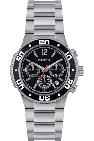 Breil Uhr Herren Adjust Ziffernblatt SCHWARZ Bewegung Chrono Quartz e Bracelet Stahl Silber TW1967