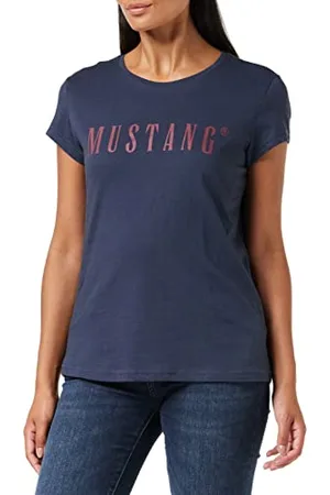Mustang Damen Alina C Logo Tee 1013222 T-Shirt, Blue Nights , XL