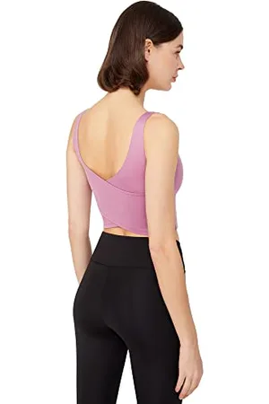 LOS OJOS Crop Tops Damen - Medium Support gepolsterter Sport-BH, Tank Tops für Frauen