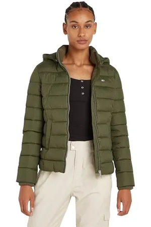 Tommy Hilfiger Damen Pufferjacke Basic Übergangsjacke, (Fatigue Green), XS