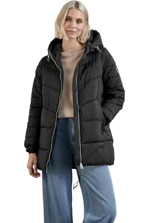 Street one Damen A201971 Lange Steppjacke, Black, 40