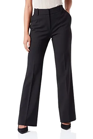 HUGO BOSS Damen Hovani Regular-Fit Hose aus Stretch-Gewebe im Bootcut-Stil Schwarz001 36