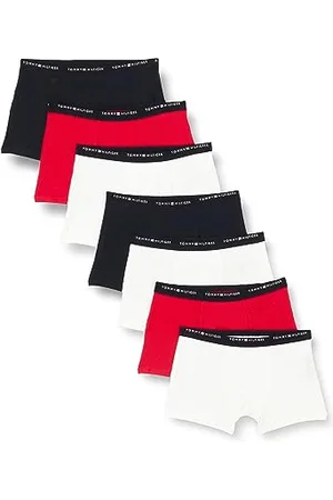 Tommy Hilfiger Jungen Boxershorts Trunks Unterwäsche, Mehrfarbig (Wh/ De/ Pr Re), 4-5 Jahre