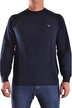 GANT Herren Cotton Pique C-Neck Pullover, Evening Blue, XL EU
