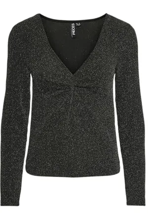 Pieces® Pclina Ls V-Neck Detail Top Mm