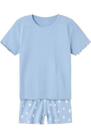 NAME IT Mädchen Nkfnightset Ss Hearts Rib Noos, , 86-92