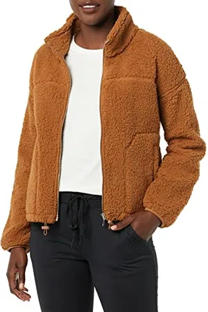 Amazon Damen Sherpa-Fleecejacke mit Langem Reißverschluss, , XXL