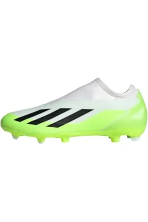 adidas Unisex X CRAZYFAST.3 LL FG Fußballschuhe, Cloud White/Core Black/Lucid Lemon, 44 2/3 EU