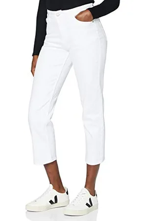 MERAKI Damen Kurz Geschnittene Slim Fit Jeans mit Mittlerem Bund, , 26W / 32L