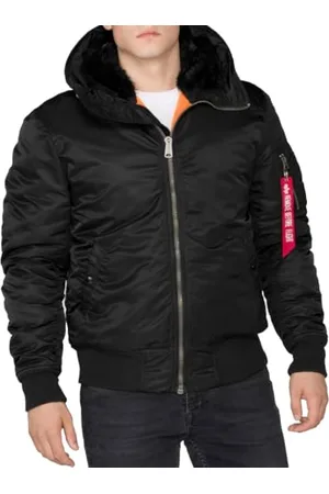 Alpha Industries Herren MA-1 Hooded Bomberjacke, Black, Large
