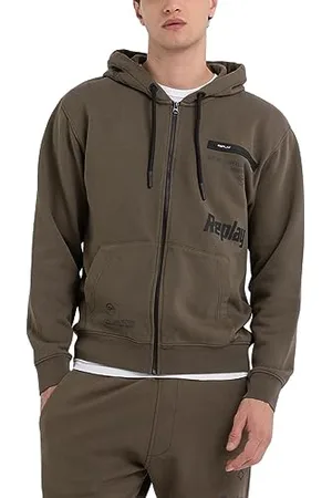 Replay Herren Sweatshirtjacke mit Reißverschluss, (Grün), XL