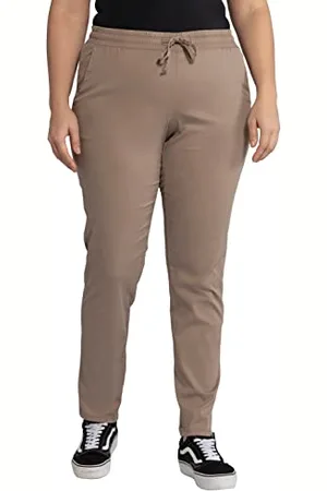 Ulla Popken Große Größen Damen Hose Chino mit Gummibündchen, (Beige 35), 42