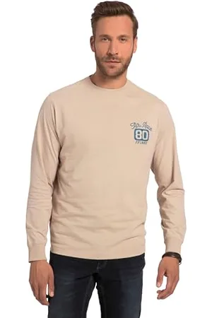 JP 1880 Herren Langarmshirt, Stickerei, Rundhals T-Shirts, , XXL