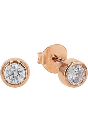 Amor Ohrstecker 925 Sterling Silber Damen Ohrschmuck, mit Zirkonia synth., 0,6 cm, Roséfarben, Kommt in Schmuck Geschenk Box, 2017094