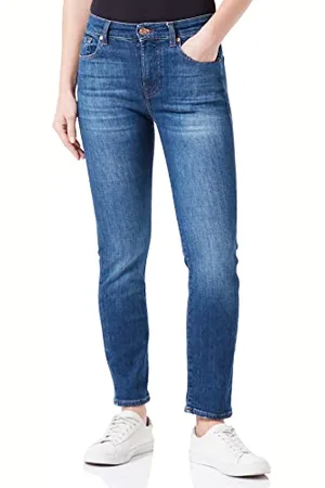 7 for all Mankind Damen Relaxed Skinny Slim Illusion Jeans, , 30 EU