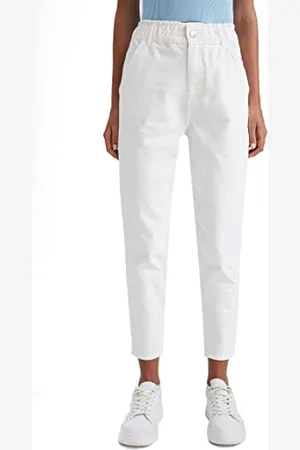 DeFacto Damen S2790AZ Casual Pants, White, 44