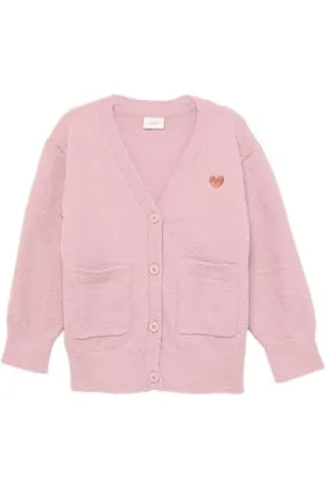 QS by s.Oliver Lange Strickjacke aus Bouclé zartrosa 104/110