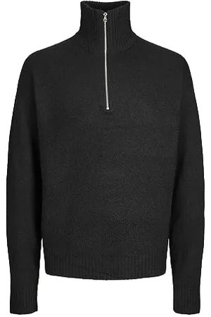 JACK & JONES Male Strickjacke mit Viertelreißverschluss Einfarbig Strickjacke mit Viertelreißverschluss