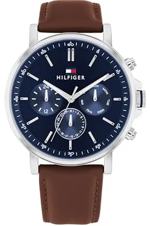 Tommy Hilfiger Multi Zifferblatt Quarz Uhr für Herren mit Braunes Lederarmband - 1710585