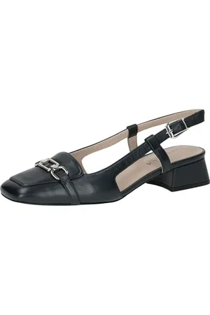 Caprice Damen Slingback-Loafer aus Leder Kleiner Absatz, Blau , 37.5 EU